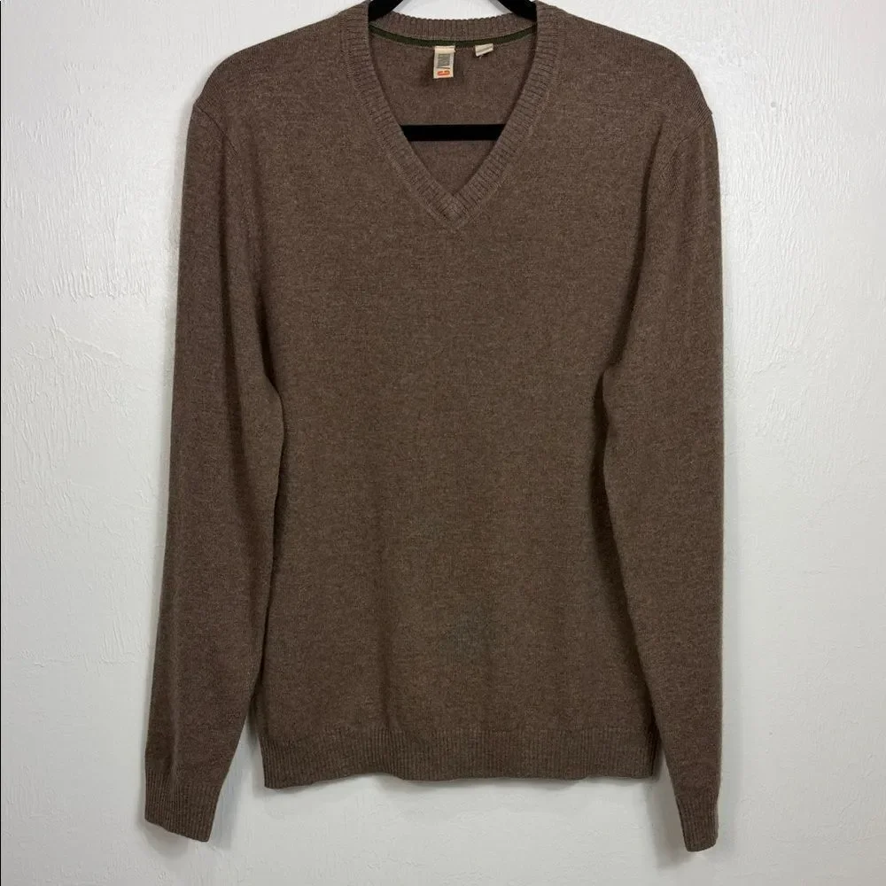 Cullen C/89MEN Brown 100% Cashmere V-Neck Sweater Men’s Size L